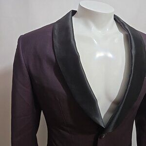 INDOCHINO Dinner Jacket Mens ~38R Purple 100% Woo Shawl Collar Tuxedo Bespoke